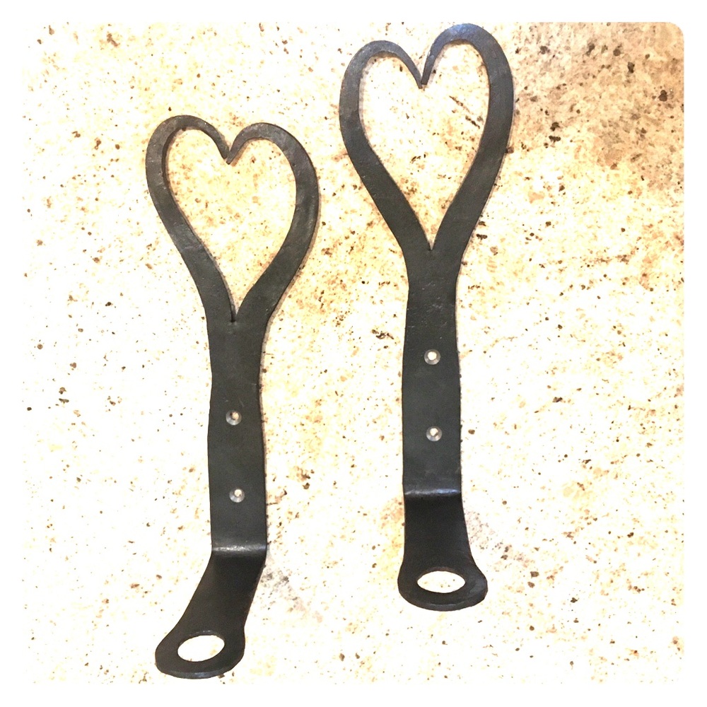 BOGO Pair of black iron candle holders hand-forged by an artisan pal!